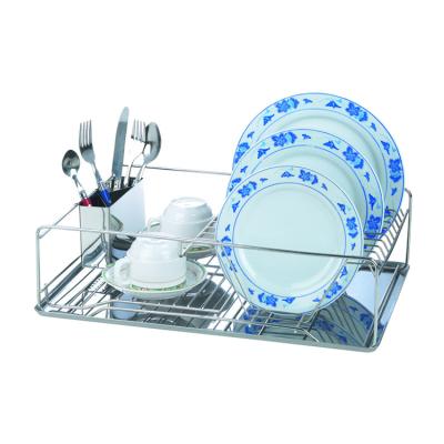 China Sustainable Household Dish Drainer Metal Dish Drying Rack 2 Tier Kitchen Dish Rack With Dish Rack for sale