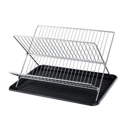 China Countertop Sustainable Dish Drainer Rack Folding 2 Tier Dish Rack Dish Drying Rack Dish Rack For Kitchen for sale