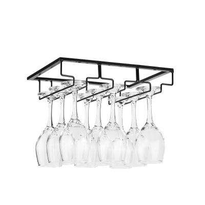 China Viable Under Cabinet Wine Glass Rack Restaurant Bar Stainless Steel Hanging Stemware Rack for sale