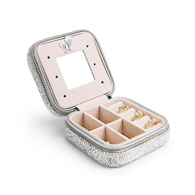 China 2022 Multifunctional Custom Travel Mirror Jewelry Storage Box Mini Elegant Cardboard Packaging Jewelry Box Watch For Ring Gift Storage for sale