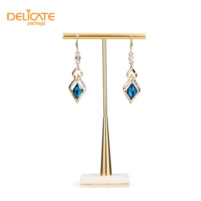 China Luxury Muti-functional Floor Standing Jewelery Display Stand Fashion Metal Earring Holder Necklace Jewelry Display Stand Set for sale