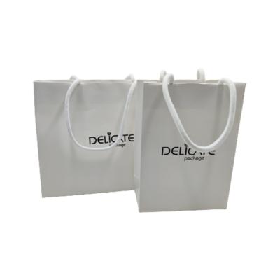 China Nice recyclable paper bag with logo print with jewelry paper box for sale