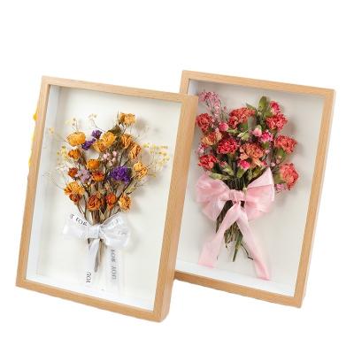 China Custom Deep 6\7\8\A4 MDF Size 3CM Photo Frame Creative DIY Dried Flower Picture Box Frame 3D Photo Shadow Specimens Picture Frame for sale