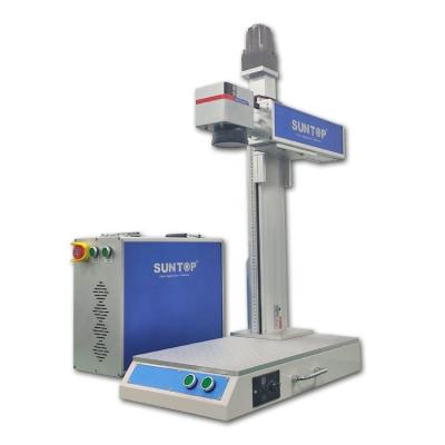 China Laser Marking Auto Focus 20W 30W 50W Raycus JPT MAX Fiber Laser Marking Machine from SUNTOP Electric Up and Down for Metal Marking for sale