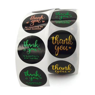 China 1Inch Decorative Adhesive Sticker Multicolor Foil Thank You Sticker for sale