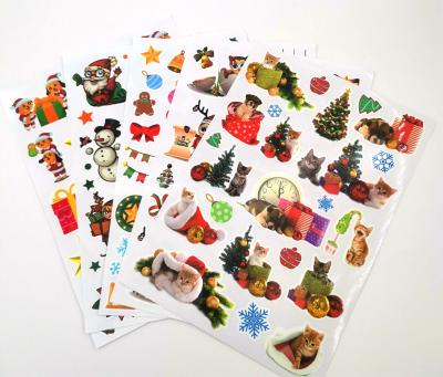 China Christmas Package Stickers Santa Claus Cartoon Decoration Sticker Window Waterproof Sticker for sale