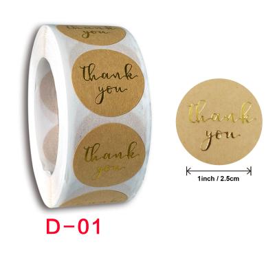 China Custom Scratch Stickers 1inch- Thank You Round Bag Stickers Wrapping Adhesive Stickers for sale