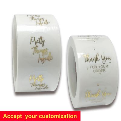 China Custom Die Cut Scratch Stickers- 1 Inch 500pcs Per Roll Adhesive Stickers For Wedding Gift Bag Or Box Thank You Stickers for sale