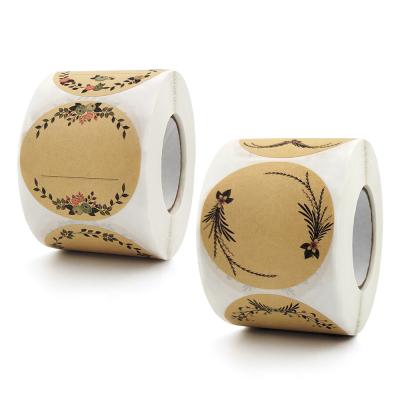 China Amazon anti-counterfeit roll thank you wrapping paper flower thank you can be gift wedding decoration handwritten baking sticker for sale