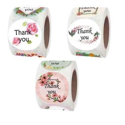 China Scratch Vinyl Die Cut Flower Self Adhesive Custom Printing Package Label Thank You Sticker Small Business for sale