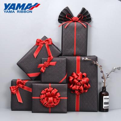 China High Tenacity Yama Factory Standard Pretied Gift Ribbon Hangs Custom For Box Perfume Bottle With Elastic Loops for sale