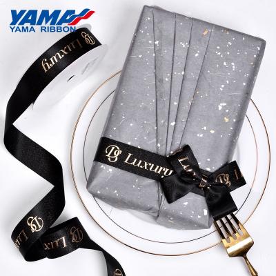 China High Tenacity Yama Factory Character Printed Ribbon Customized Customized Gold Foil Printing Gift Ribbon for sale