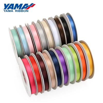 China 196 Sales High Colors Stock Supplier High Tenacity Yama Face Solid Colors Smooth Satin Ribbon Manufacturer for sale