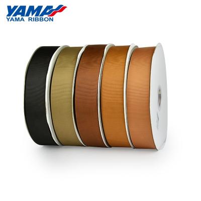 China Solid Colors Yama Ribbon Polyester Solid Colors 6MM/9MM Grosgrain Ribbon Roll 100 Yards Per Roll for sale