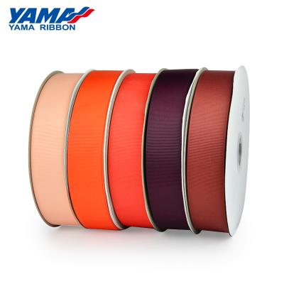 China High Tenacity Yama Ribbon China Wholesales 3-38mm Solid Colors Polyester 100 Yards Ribbon Roll Grosgrain for sale