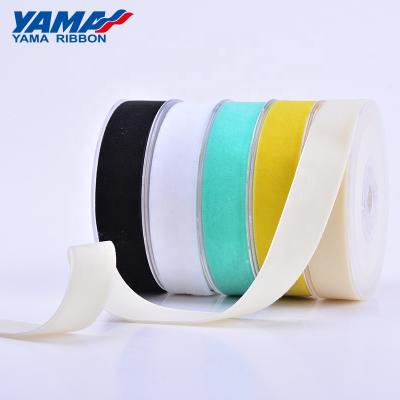 China Viable YAMA Factory Soft 3-50mm Pure Colors Single Side Black Velvet Ribbon For Decorations for sale