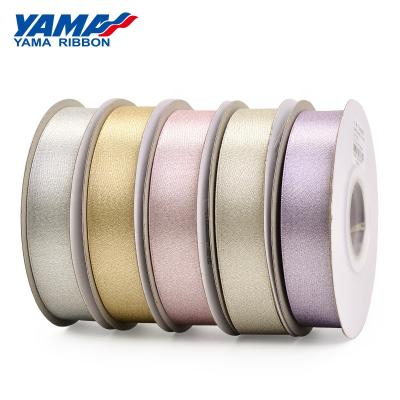 China High Tenacity Yama Factory 3mm-38mm Double Faced Polyester Fashion Mesh Satin Glitter Luxury Ribbon for sale