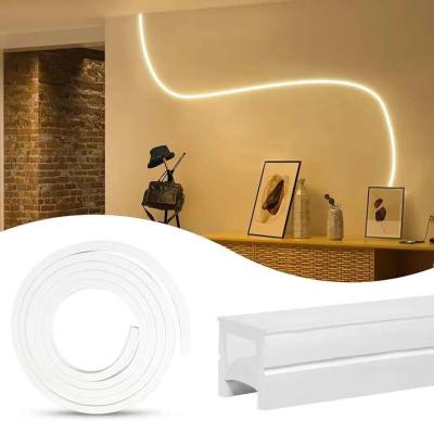 China Exterior Waterproof 12/24V Silicone LED Light Strip For Home Decor Neon LED Strip Lights White 16.4ft/5m Neon Light Strip 12V Silicone Waterproof Flexible LED Neon Rope Lights For Bedroom Festival for sale