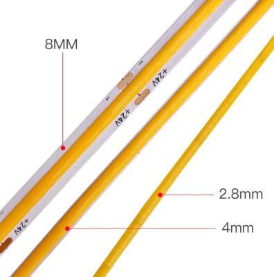 中国 中国 工場 超薄型 COB ライト ストライプ 2.8mm/2.7mm/3mm/5mm ミニ ライト ストライプ 12V 24V カー ライト ストライプ 480leds 384leds 販売のため