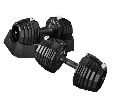 China Wholesale 55LB Adjustable Dumbbell 25KG Rubber Coated Sports Equipment Adjustable Training for sale