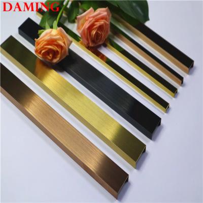 China Modern 304 Stainless Steel U Brushed Profiles Panel Profile Trim Stainless Steel Corner Protection for sale