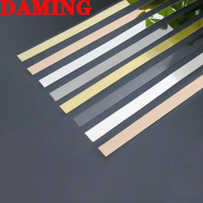 China Modern Hot Selling Metal Brushed Flat Strips Stainless Steel Trim For Wall And Ceiling Decoration for sale