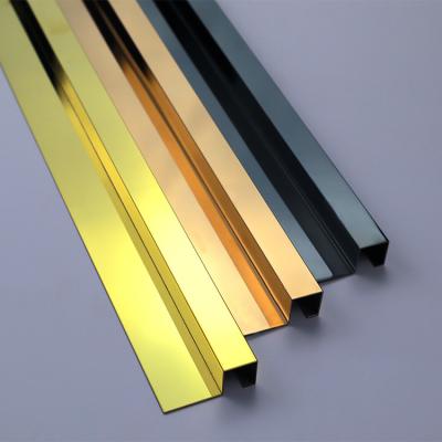 China Wholesale sus201 8K mirror tile countertop trim edge guard chrome modern media wall tile trim edges for sale