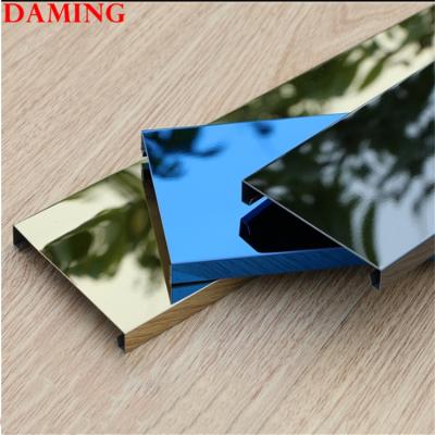 China Polished Stainless Steel Modern Skirting Flooring Accessories Plinth Brushed Edge Trim for sale