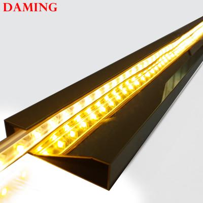 China Modern Stainless Steel Led Wall Light Silver Brushed Decorative Skirting Baseboard for sale