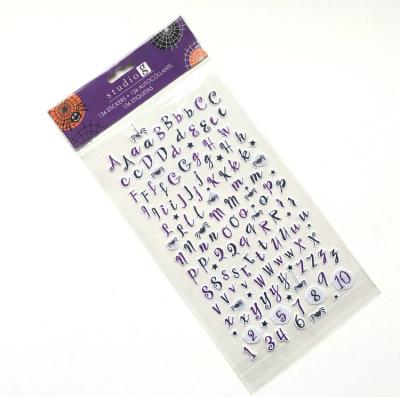 China Waterproof and Number Free Sample Customized Alphabet Vinyl Sticker for Halloween for sale