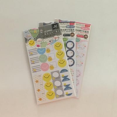 China Waterproof+Eco-friendly 2020 Lastest Style Ins Cool Face Note Smile Sticker Of Cloth Label Small For Students Office Worker for sale