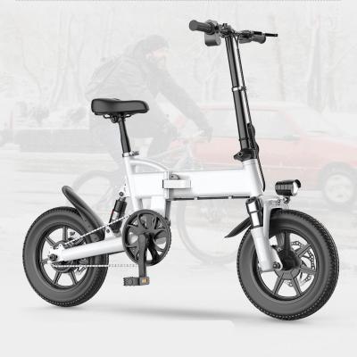 China Magnesium alloy folding e bike14 inch bicycle lithium battery electric adult scooter assisted folding bike for sale