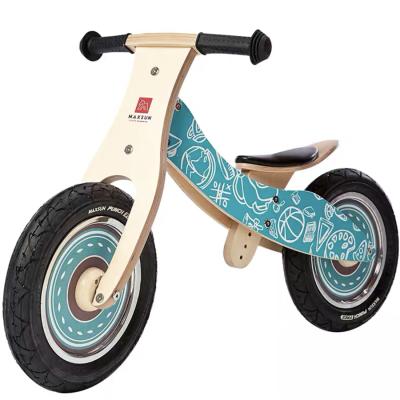 China Popular Cheap Mini Push Bike 4 Years Old Kids 12 Inch Children Balance Training Wooden Educational Bicycle for sale