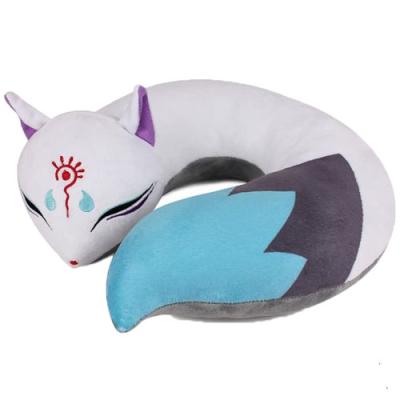 China Promotion toy OEM design plush pillow kawaii fox cartoon u shape soft animal pillow stuffed toy pillow for sale