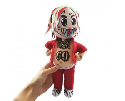 China Promotion Toy Customize Design Custom Plush Doll Stuffed Toy Rapper Doll 6ix9ine Hiphop Cotton Toy Supplier for sale