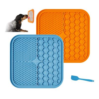 China Boredom Worry Reducer Pet Food Feeding Dogs Nose Mat Puzzle Toys Food Mat With Suction Cups OEM Slow Pet Feeding Feeding Mat Dog Lick Pad for sale