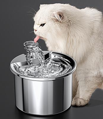 China 2022 Automatic New Design 2.5 Liter Stainless Steel Dog Water Fountain Cat Water Drinking Fountain Stainless Steel for sale