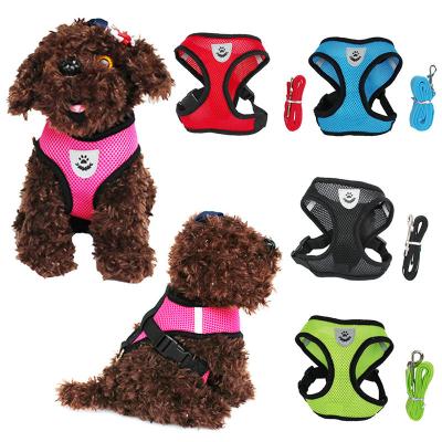 China Dog Harness With Leash Adjustable Dog Cat Chest Straps Harness Leash Leads Collar Vest Pet Small Basic Halter Arms For Dog Pet for sale