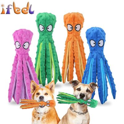 China Hot Selling Ring Paper Toys Dog Octopus Shape Chew Plush Interactive Ultrasonic Pet Toy New Small Animals Animals for sale