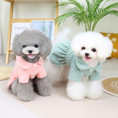 China New Cute Pet Clothes Products Small Teddy French Bulldog Blank Warm Winter Luxury Dog Clothes Dress For Dogs for sale