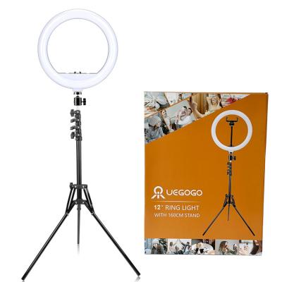 China UEGOGO 12 Inch 3 Adjustable Brightness Levels Visual Led Beauty Studio Lamp Ring Light for sale