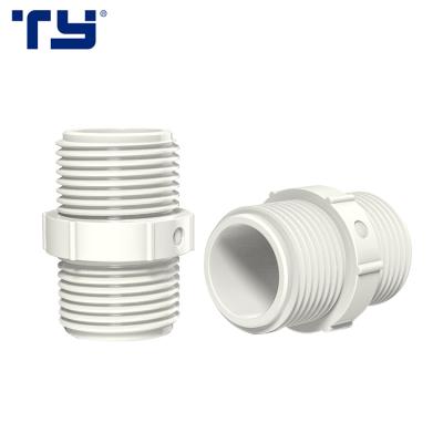 China Water Supply Rubber Plastic UPVC Joint BSP Threaded Fittings Double Male Threaded Nipple for sale