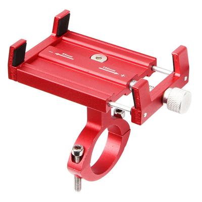 China Universal Red Aluminum Alloy Bicycle Mobile Phone Holder Aluminum Alloy Motorcycle Mobile Phone Holder for sale