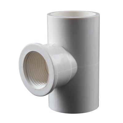 China Fitting for communication pipes of the same size made of China PVC pipe fitting 3 way with threaded ends elbows tee for sale