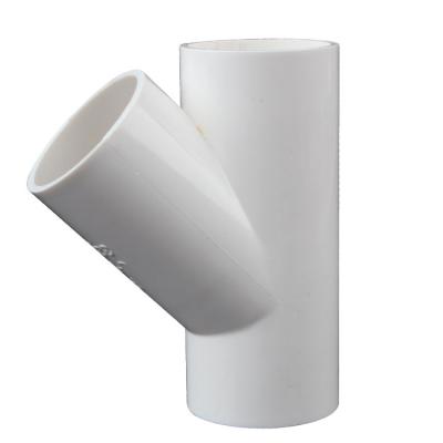 China Fitting for same size factory wholesale pvc communication pipes Y stitching fitting pvc pipe adjustment 45 degree for sale