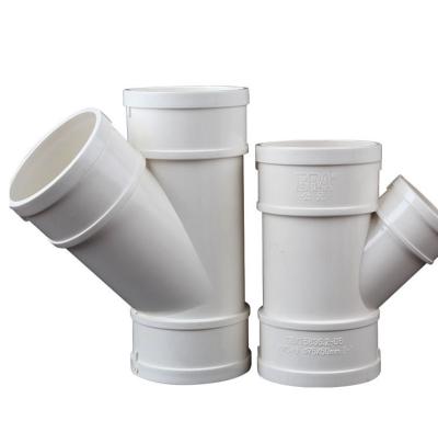 China Easy To Handle And Install 45 Degree Pipe 3 Way 50*50mm PVC Plastic Pipe Fitting for sale