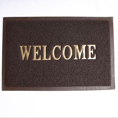 China PVC Washable Wire Ring Protective Inviroment Logo Floor Door Mat Commercial Welcome Door Mat for sale