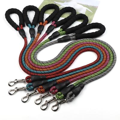 China Sustainable Rope Dog Leash Braided Nylon Heavy Duty Strong Durable Rope Pet Leash Multi-ColoredPet Set for sale