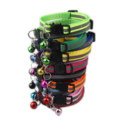 China Factory Stocked Wholesale Hot Selling 12 Colors In Stock Reflective Cats Collars Pet Collars for sale