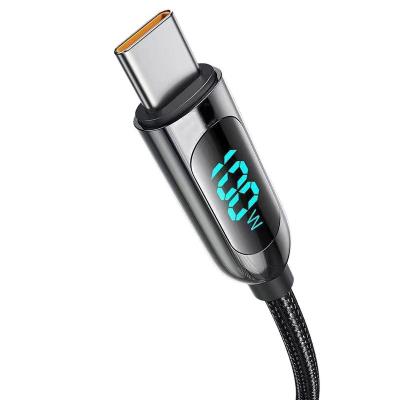 China MP3 / MP4 Player 6A Type C Charging Cable With Led Display 100W Usb C Cable For Huawei Glory Xiaomi Quick Charging cable for sale